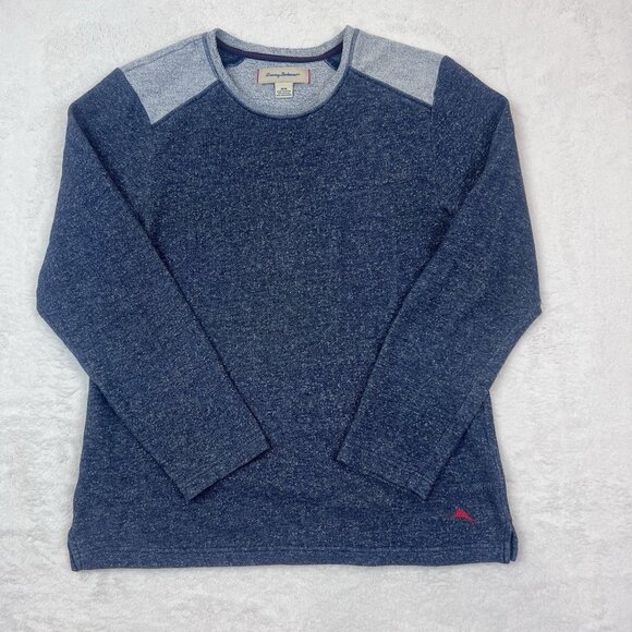 Tommy Bahama Sweater Mens Medium Blue Gray Raglan Crewneck Sweatshirt Pullover - Picture 1 of 11